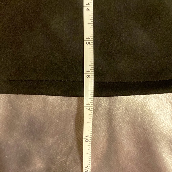 NWOT Faux Black Suede Mini Skirt, Laced Detail, Back Zip, Size M - Picture 11 of 12